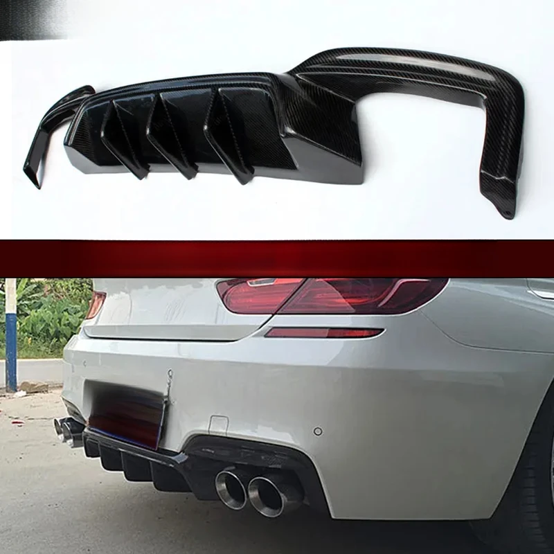 High Quality Carbon Fiber Back Lip Rear Bumper Diffuser Rear Splitters Spoiler Body Kit for 6 Series F12 F13 F06