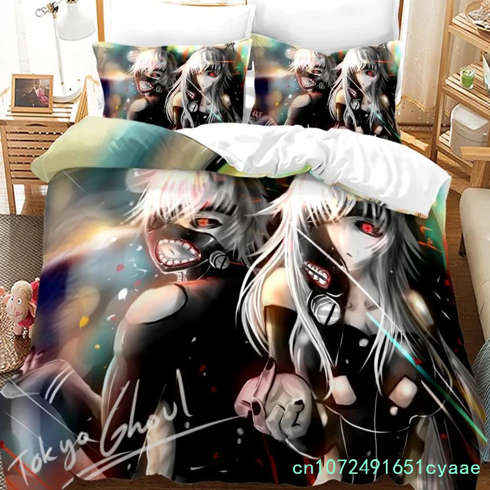 3D Printed Anime Tokyo Ghoul Bedding Set Duvet Cover Kaneki Ken Double Twin Full Queen King Adult Kids Bedclothes Quilt Cover