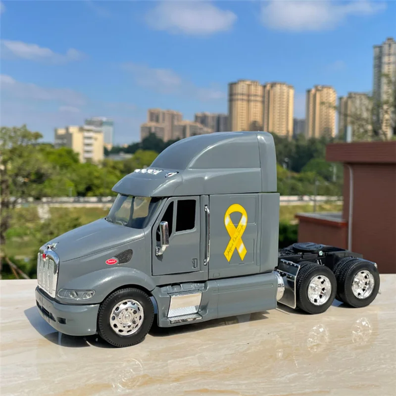 Modelo de camión tractor de aleación 1/32, semirremolque, camión de transporte de contenedores de metal fundido a presión, vehículos de transporte pesado, modelo de coche, regalo