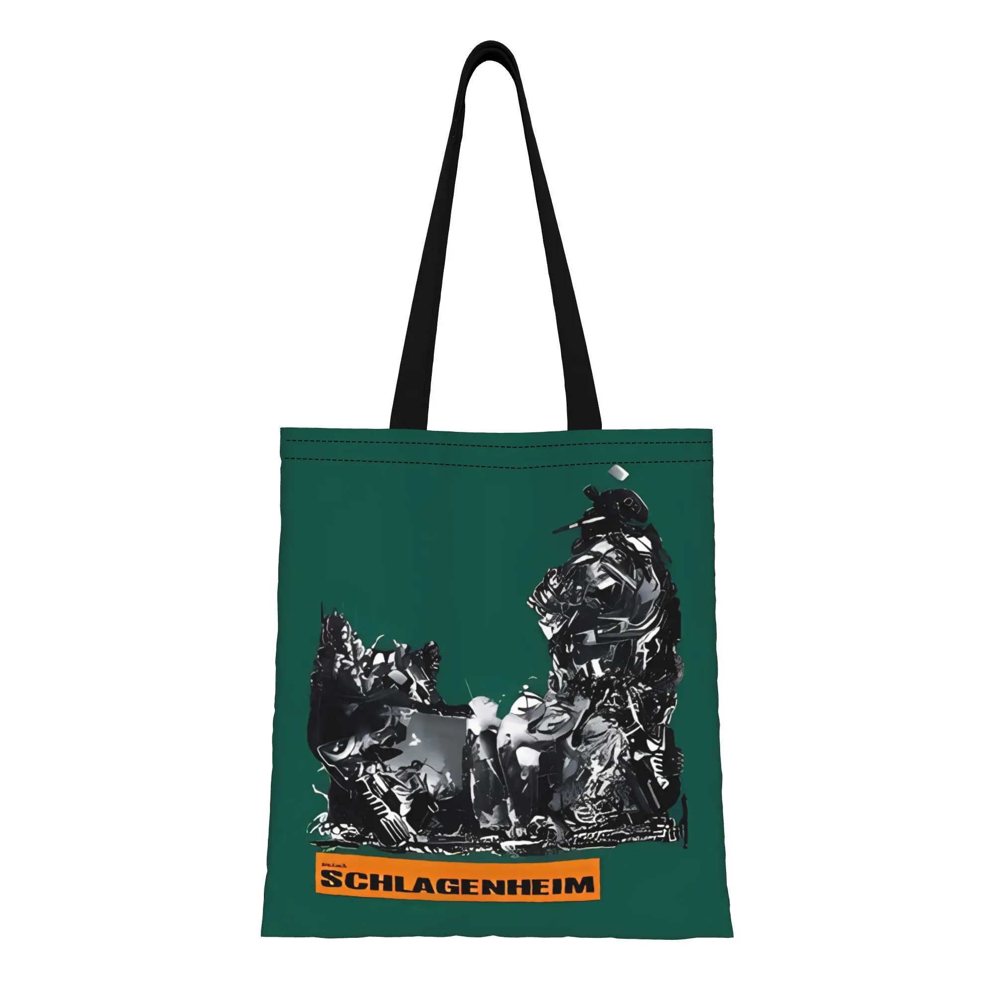 

Черная холщовая сумка-тоут Black Midi Schlagenheim Merch Clx, идеально подходит для покупок, путешествий, активного отдыха, прочная сумка через плечо