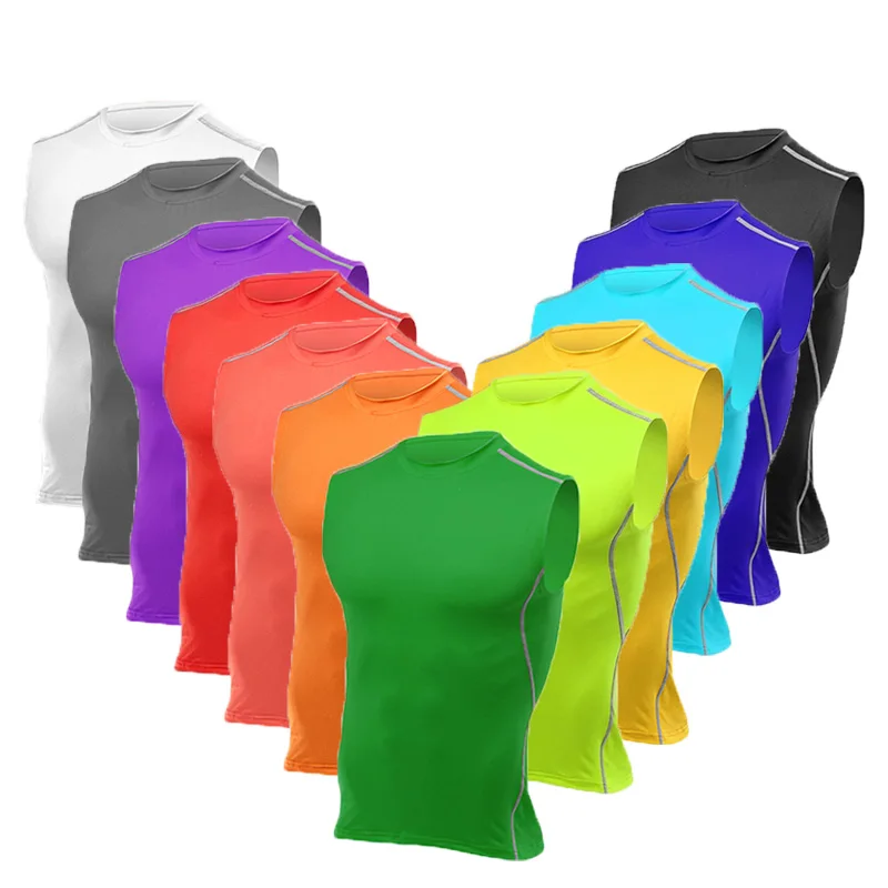 

Adult Men Women Running Outdoor Shirts Tight Gym Tank Top Fitness Sleeveless T-shirts Sport Exercise Basketball Vest Clothes T56