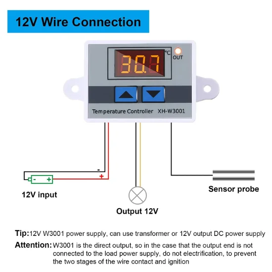 XH-W3001/3002 digital LED control temperature microcomputer thermostat switch thermometer regulator 12/24/110/220V 0.1 precision