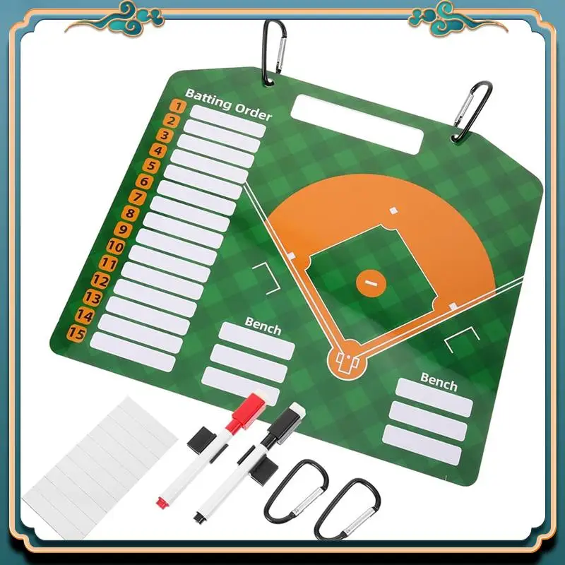 (New)-Baseball Board Magnetic Baseball Lineup Board Softball Baseball Coaching Accessories Dry Erase Marker Board Writing