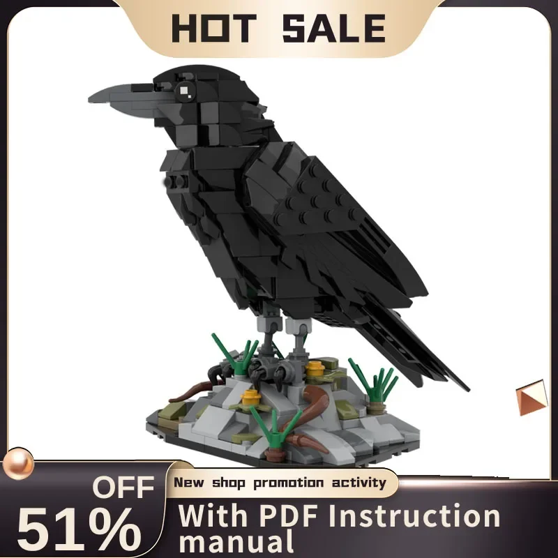 

New 357Pcs Creator Animal Series Moc Raven Stereoscopic Model Building Blocks Diy Creative Ideas Kid Assembly Toy Birthday Gifts
