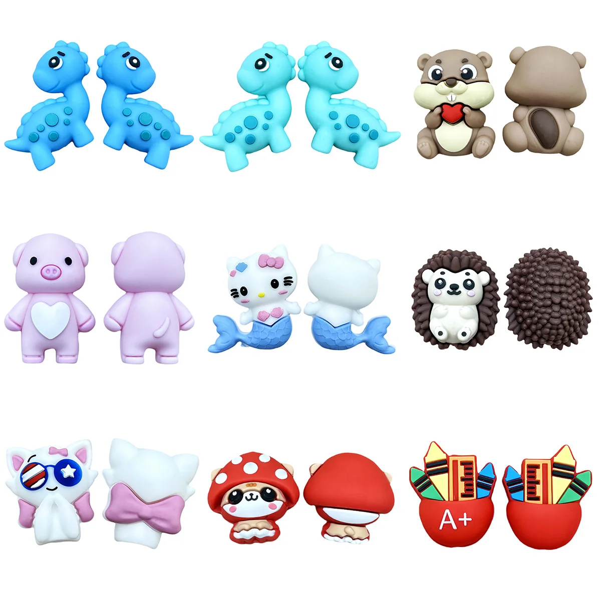 

10 шт. 3D силиконовые бусины новые животные 3d бусины силиконовые ручной работы DIY ручка цепочка для сосков ювелирные изделия кулон оптовая продажа аксессуары подарки