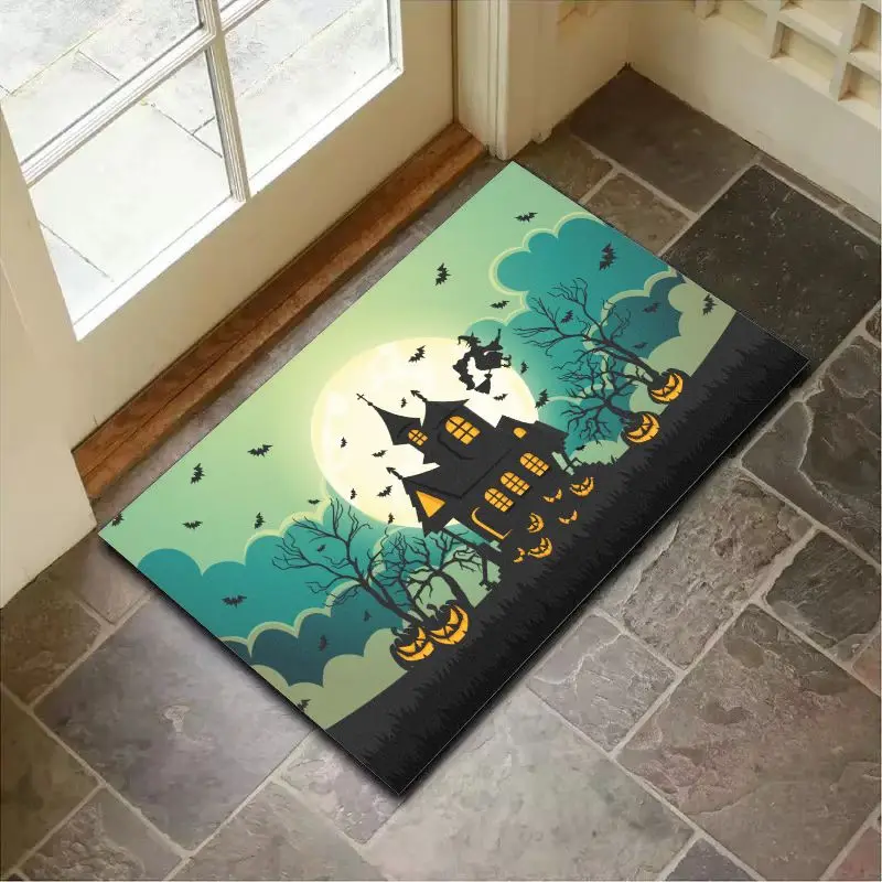 

VIKAMA Autumn Leaves Diatomite Bath Mat - Seasonal Waterproof Non-Skid Carpet for Halloween Party Bathroom - Home Decor