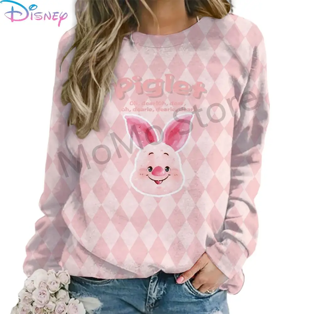 S-3XL Disney Winnie the Pooh Y2k Clothes O-Neck Women\'s Long Sleeve Sweatshirts 2024 Lovely Winter 3D Print Fashion Leisure New