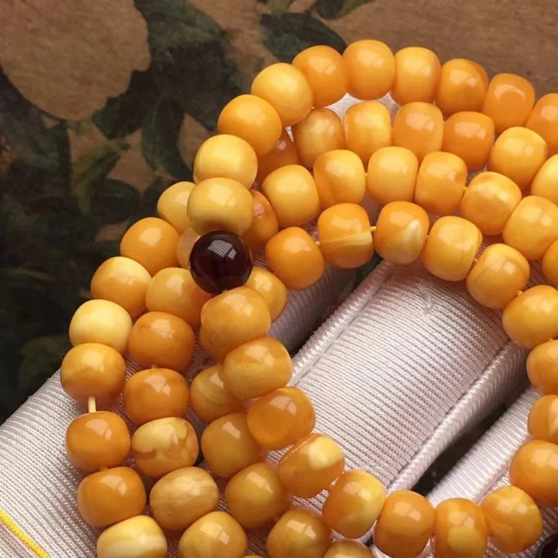 Natural -style Buddhist Beads Rich Wax Old Beeswax Necklace Bracelet
