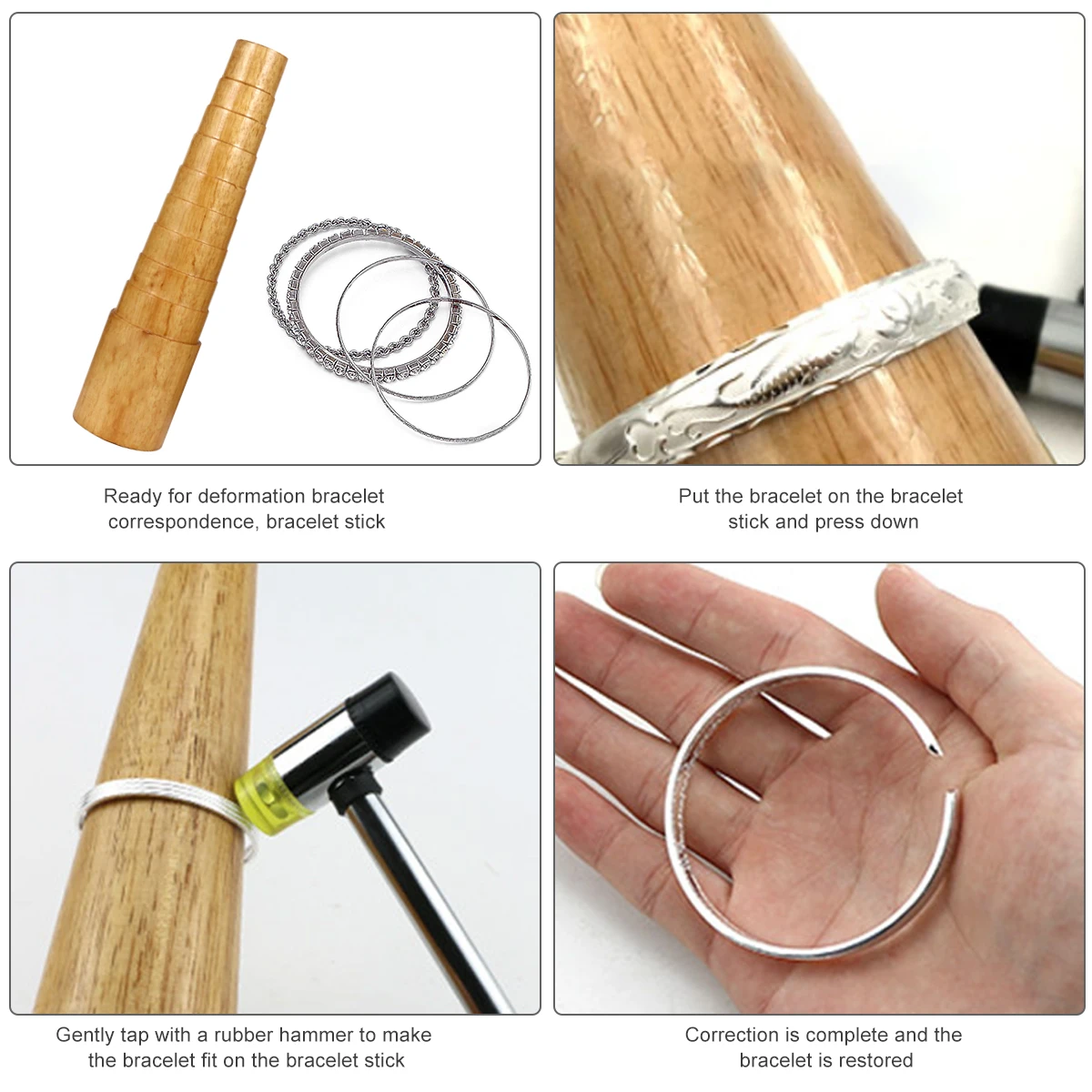 

Wooden Bangle Shaping Tool Repair Mandrel Bracelet Forming Durable Sturdy Adjustable Size Professional Jewelry Making
