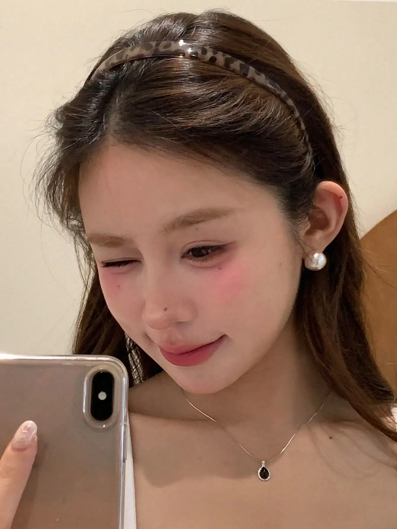 

2pcs Women's Brown & Gray Glossy Leopard Print Elastic Headbands, Minimalist Solid Color, Fashion Versatile, Elegant Accessory