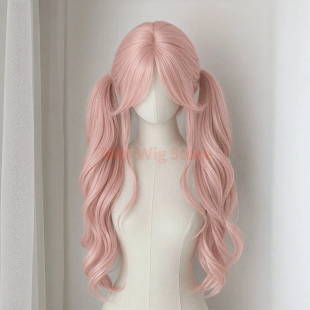 Pink Wig Long Curly Wavy Synthetic Wig For Women Halloween Cosplay Christmas Party Daily Use Natural Heat-resistant Lolita Wig
