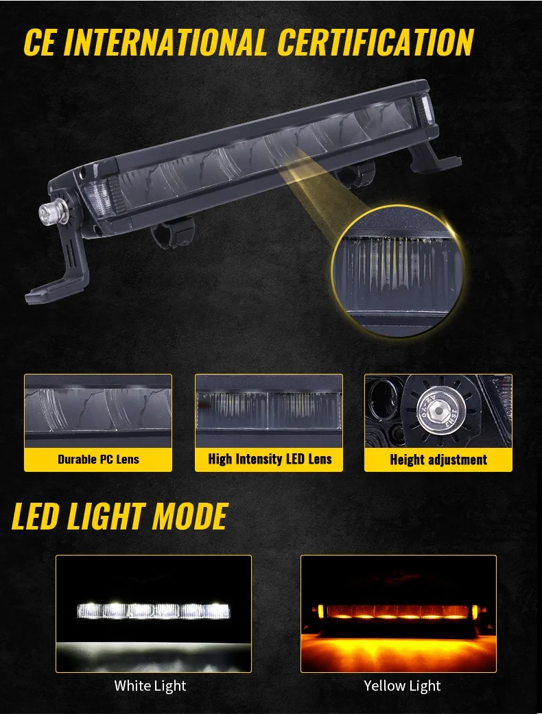 Hot Sale Factory High Quality Truck Offroad 8 Inch 48W Single Row LED Light Bar Flood Spot Beam Car  Accessories