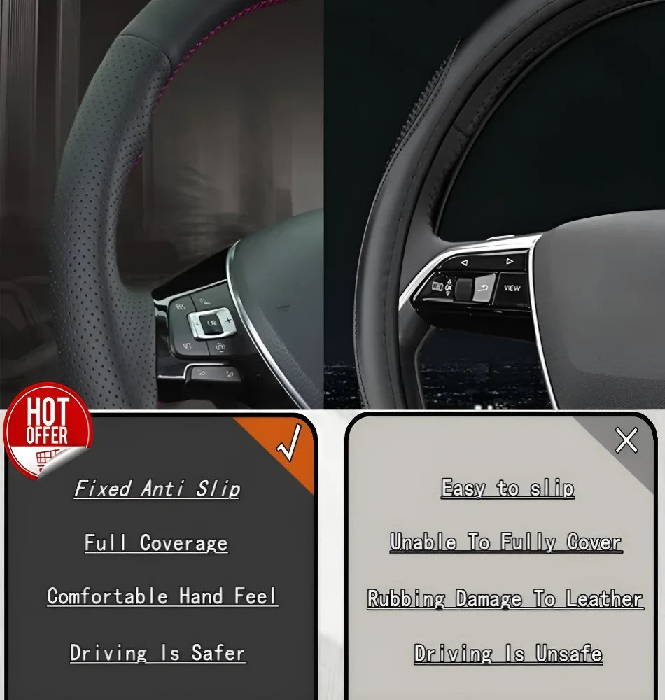 Für BYD Seagull 25 Modelle, handgenähter Lenkradbezug, leicht und atmungsaktiv, Vollabdeckungs-Modifikationsdesign – Detail 5