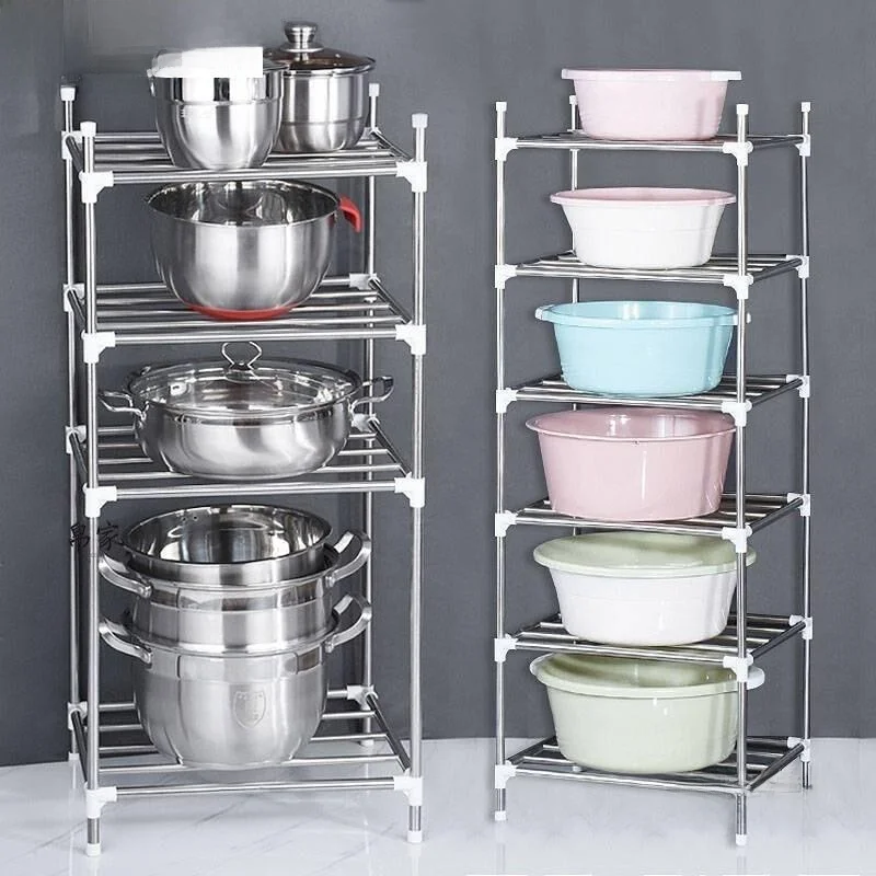 

Многослойная кухонная подставка для хранения из нержавеющей стали, органайзер для раковины, держатель для кастрюли, кухонная утварь, аксессуары, держатель эльфа