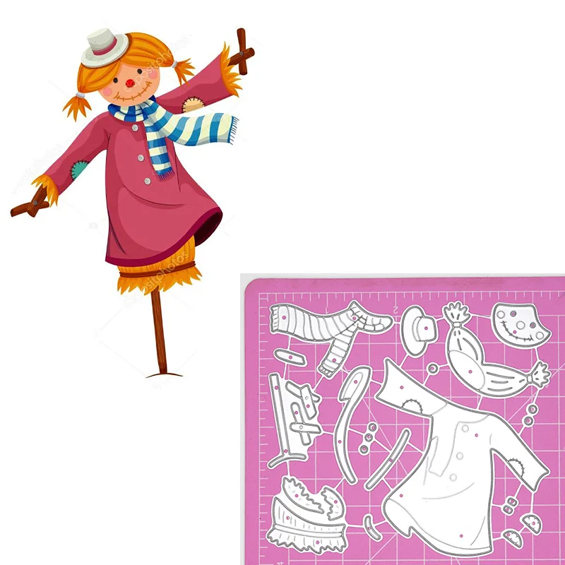 New Scarecrow Boy Girl Cutting Dies Lovers Metal Embossing Stencil DIY Scrapbook Gift Cards Craft