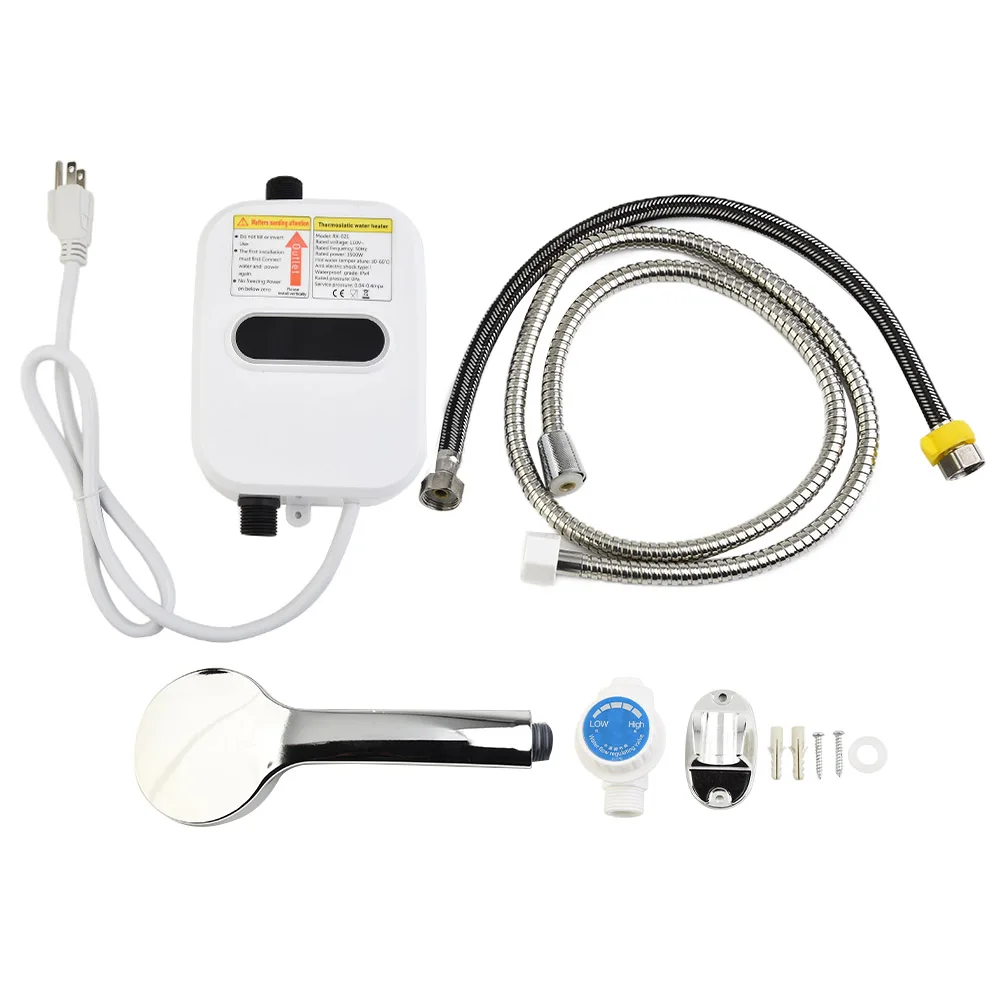 سخان المياه المنزلية تحديد قاعدة 30-60 C شاشة الكريستال السائل Tankless تحت حمام ثرموستاتي المنزلية دش ساخن صنبور مصرف