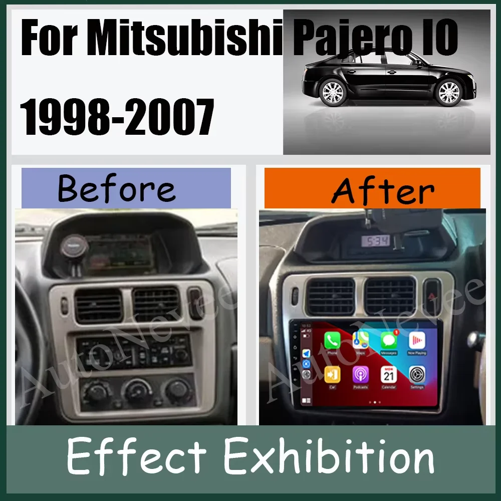 Для Mitsubishi Pajero iO Pinin 1998-2007 Android 15 Автомобильный радиоприемник Мультимедийный видеоплеер Навигационный стерео GPS Без 2din 2 din dvd