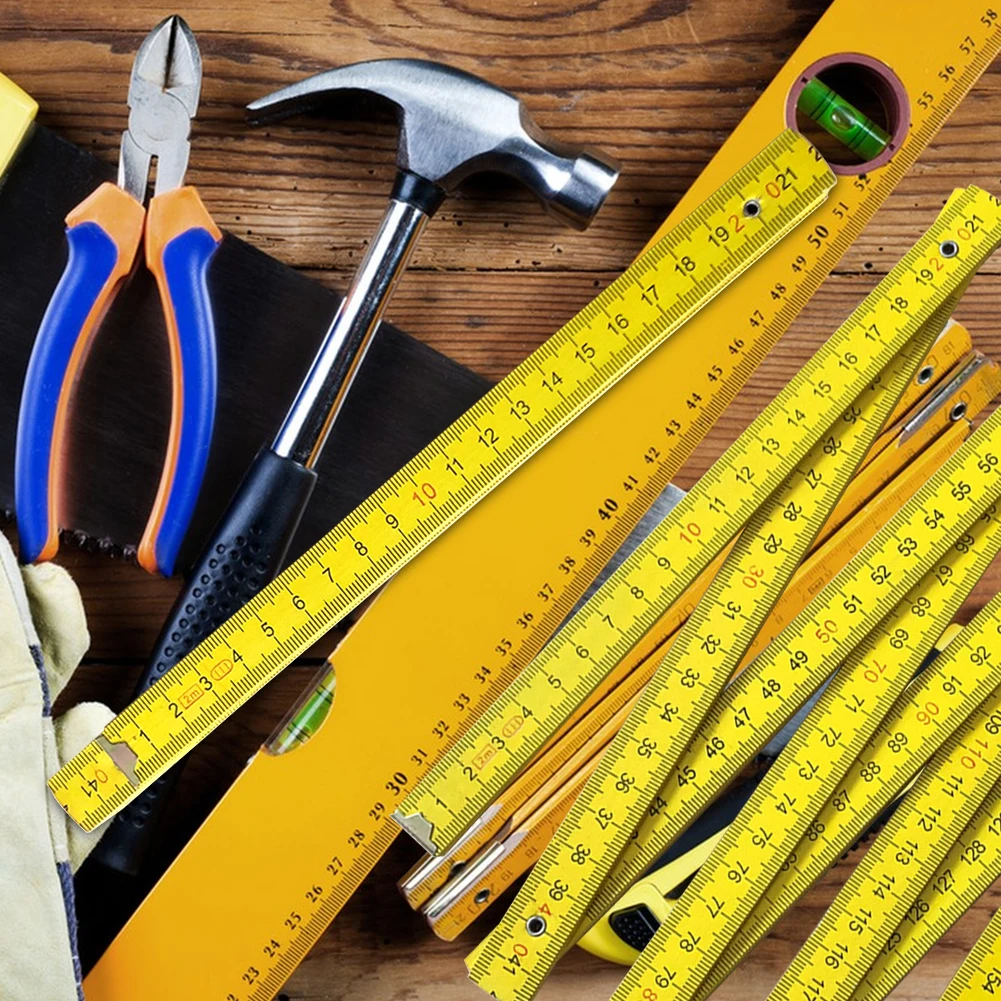 مقياس متري مكتبي قابل للتعديل ، مسطرة قابلة للطي للعمل بنفسك ، تعليم مدمج للقرطاسية لقياس دقيق ، نجارة ، 2 متر