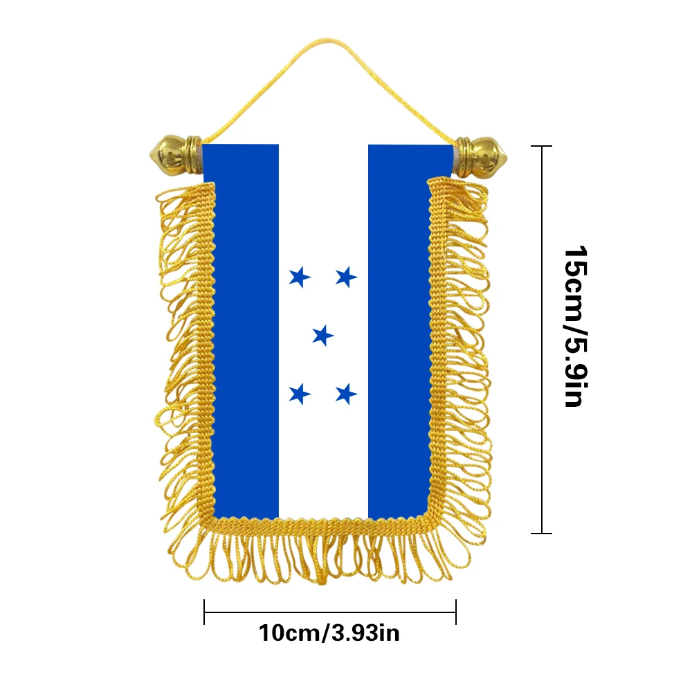Honduras small hanging flag 10x15cm triangular flag car decoration hanging flag double-sided pattern with suction cup