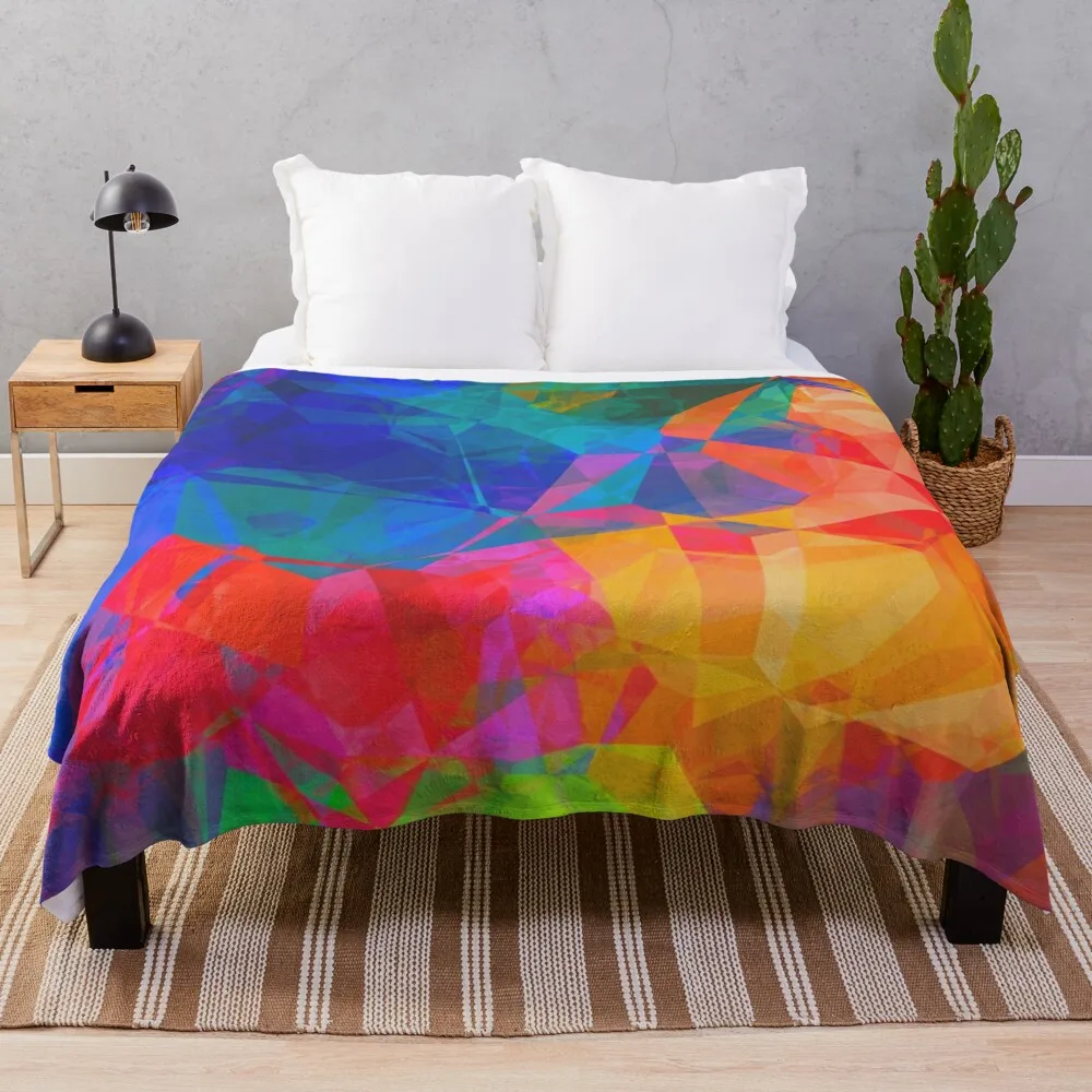 Vibrant Abstract Color Burst Throw Blanket Flannel Fabric Dorm Room Essentials valentine gift ideas