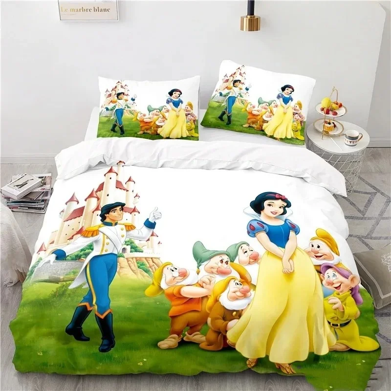 Princess Cartoon Duvet Cover Pillow Case, Disney Snow White Duvet Cover Pillow Cover Cute Home Room Bedroom Bedding Girl Gifts