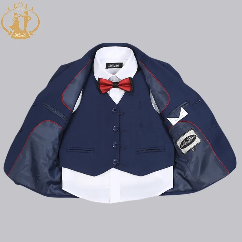 Boys Formal Suit Three Pieces Hot Sale Classical Kids Winter Wear Flat Single Breasted Baby Boy Clothes Formal Boys