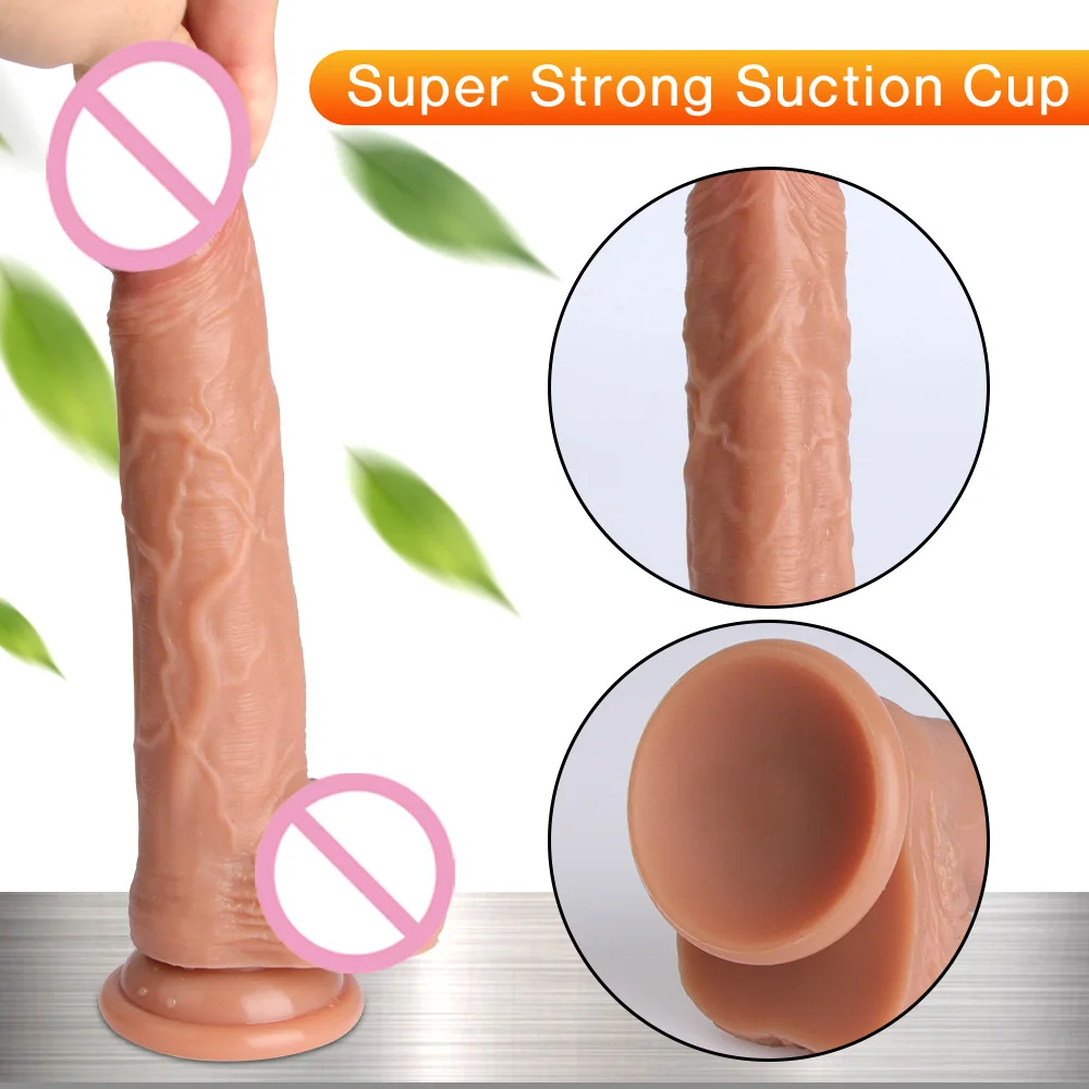 Soft Realistic Dildo with Sucker Suction Cup Penis Lesbian Strapon Faloimitator Dick Huge Silicon Dildos for Women Gay Dildio