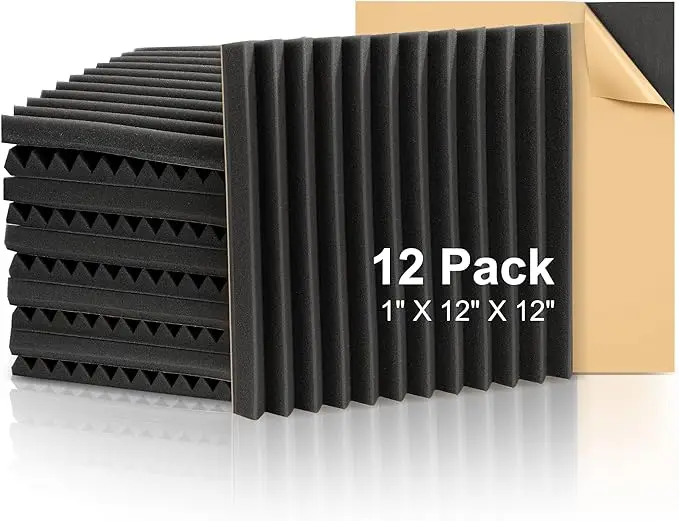 Panel Busa Peredam Suara Modern V-groove Terlaris Dengan Perekat Sendiri Untuk Perawatan Akustik Kamar Tidur