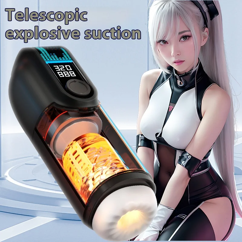 جهاز استمناء ذكر تلسكوبي ذكي أوتوماتيكي بالكامل من Leten جهاز استمناء ذكي لتدفئة الصوت للرجال ألعاب جنسية منتجات للبالغين مهبل اصطناعي