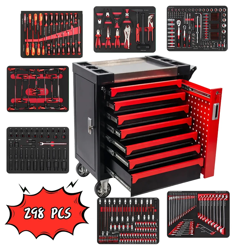 44PCS EVA Foam Tray OEM  Ratchet Combination Wrench Sockets Tool Organizer Foam Garage Cabinet Trolley Hand Tool Set