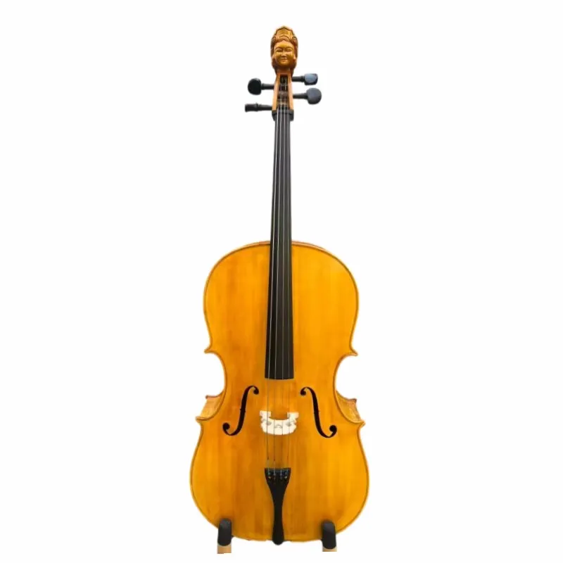 Burly Copy 1724 Yo-Yo Ma Cello 4/4,Professional sound, Wider body cello,Carved neck,sweet sound