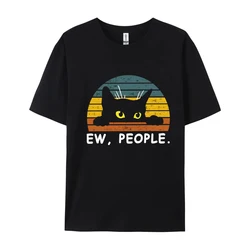 Vintage Casual Ew Peopl Men Clothes Outdoor Top T Shirt Cat Printed Camisas Hombre Tshirts Cool Top Men Tshirts