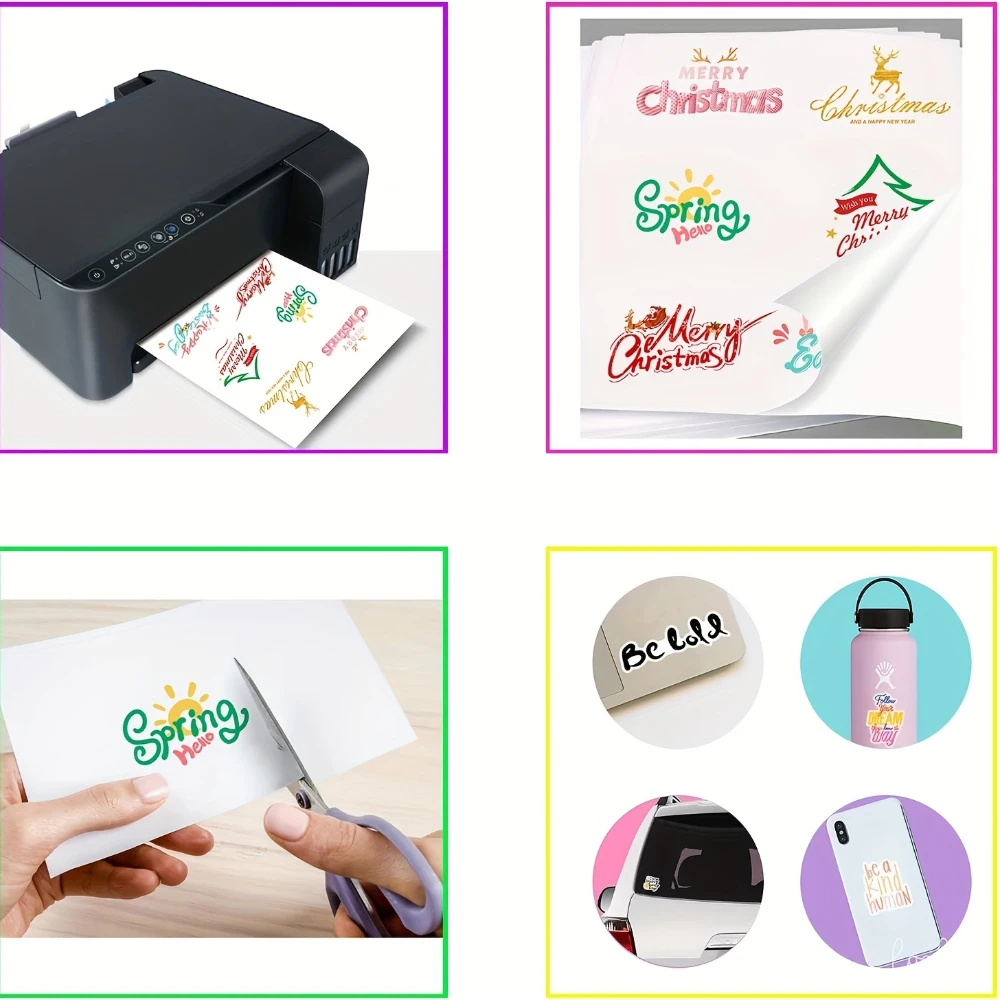 50 fogli A4 4R carta fotografica lucida autoadesiva 135 g/m2 adesivo su un solo lato carta per etichette fai da te per stampante a getto d'inchiostro qualità premium