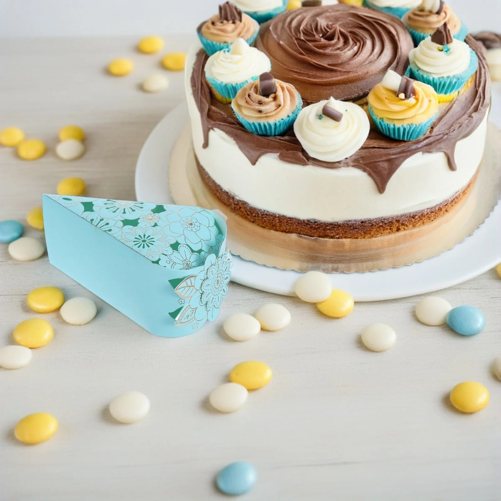 

10 Pcs Cake Box Storage Birthday Baby Carrier Triangle Boxes Packaging Cases Sugar Gift Container