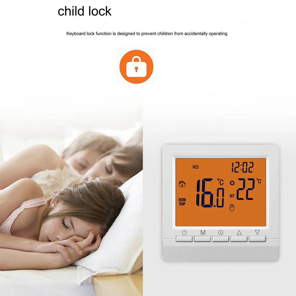 Termostato sin Wifi Calderas de gas semanal Control preciso de temperatura Batería de calefacción semanal Manual de instrucciones en inglés