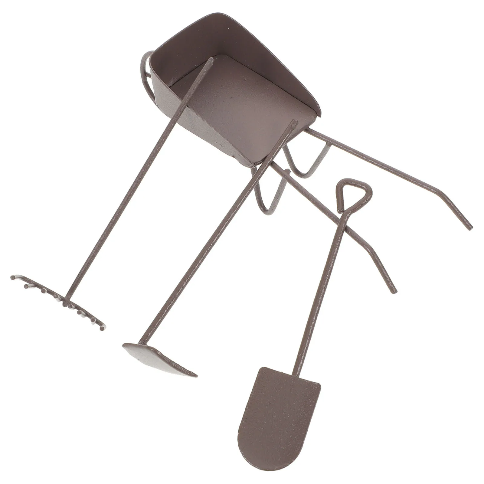 8Pcs Miniature Garden Decoration Micro Tools Set Mini Wheelbarrow Shovel Hoe Succulent Plant Kit for Bonsai Garden Accessories