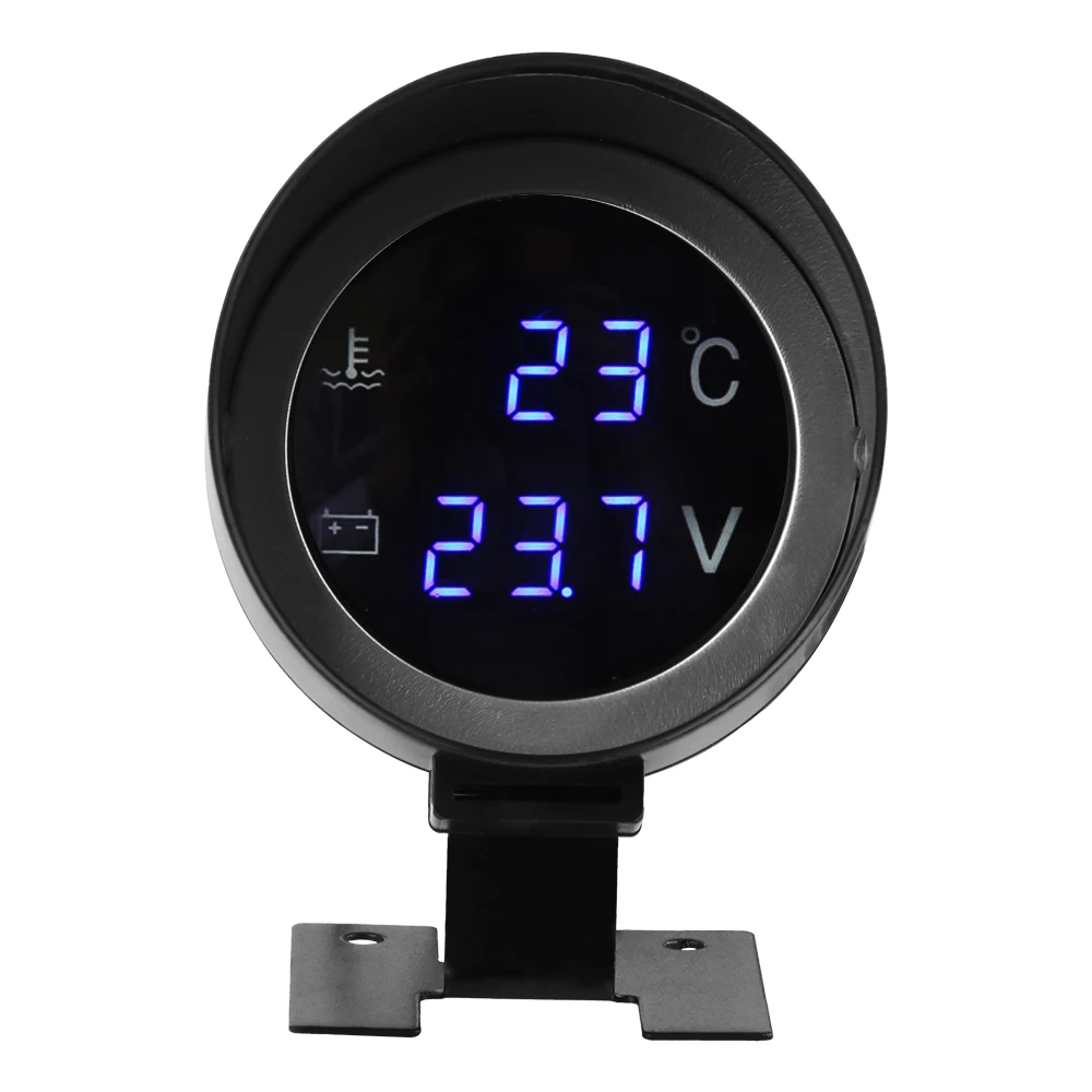 ​10mm Sensor Universal Digital Car Modification LED Backlight Voltage Meter 9V-36V Water Temp Meter 2 In 1 Car Instrumentation