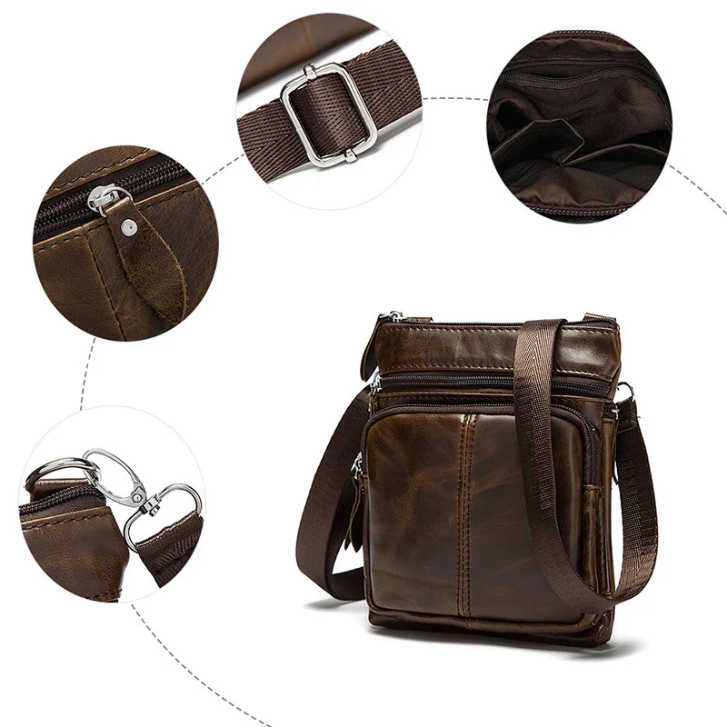 Newsbirds marsupio in pelle piccola Mini tracolla s cintura custodia per telefono di uomini maschio sigaretta s Crossbody