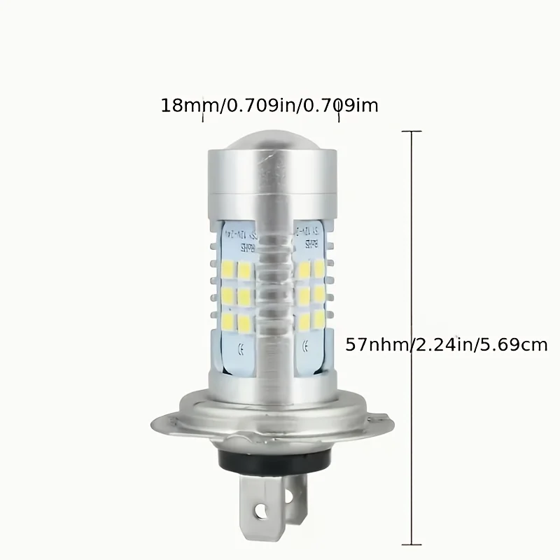 Set of 2 H7 LED Headlight Bulbs, Bright White, Suitable for Beam, 6500K, Without Battery
