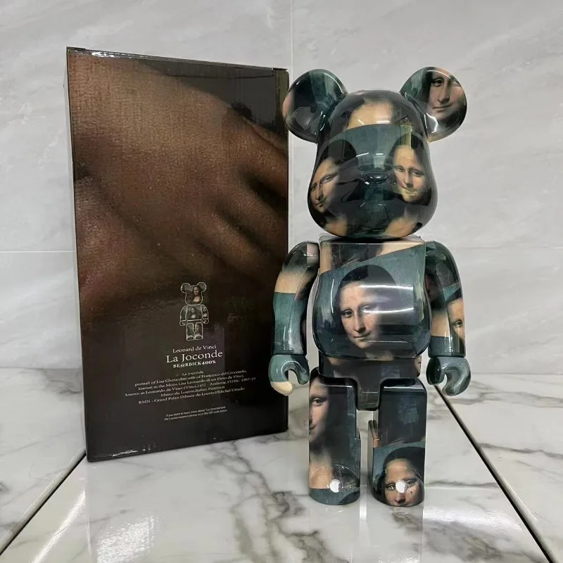 Bearbrick violent bear ornaments, surf electroplating HajimeSorayama, articulated color box model, mini doll, birthday gift.