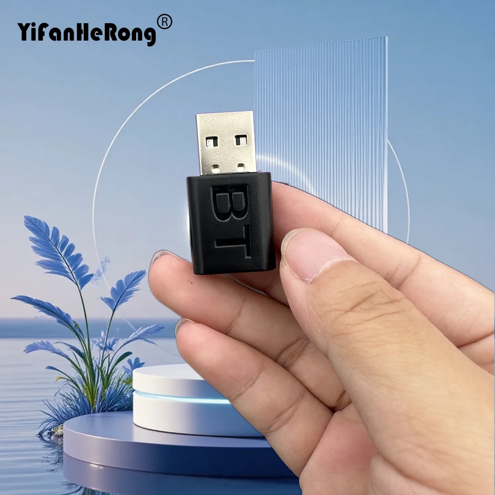 Wireless Audio Transmitter Receiver USB Bluetooth-Compatible 5.0 Adapter 2 In 1 Adapter with 3.5mm Cable for Car TV Speaker Aux