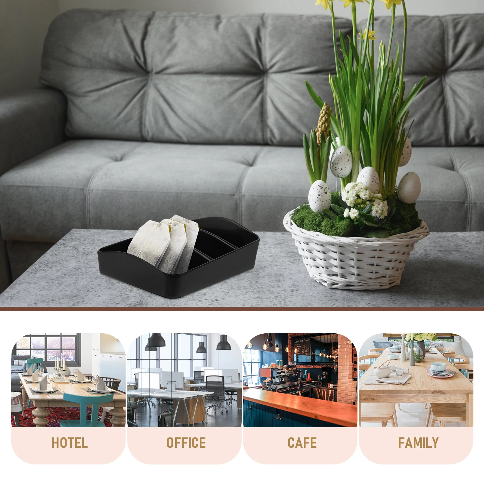 

Premium Tea Sugar Bag Organizer Box For Home Office Hotel Coffee Station Desktop Storage Container Smooth Edges Condiment Bag