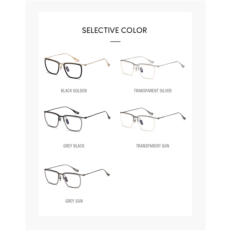 

square spectacles Titanium Anti Blue Light Optical Glasses Frames Men Fashion Retro Computer Eyeglasses Frame Reading Eyewear