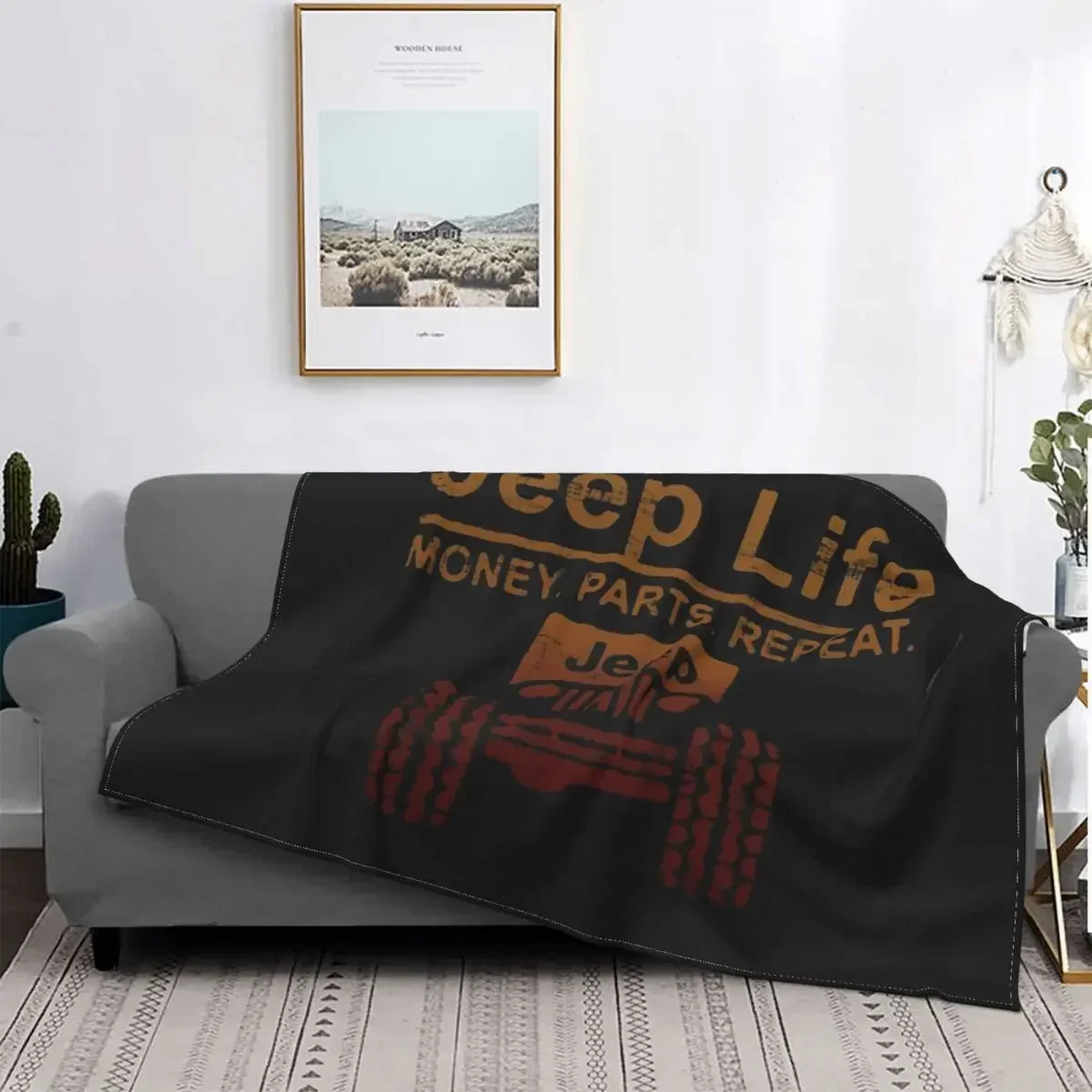 Jeep Life Offroad Willys Wrangler Cherokee RubiconThrow Blanket Knitted Blanket Fluffy Blanket for Bed Travel Bedspread