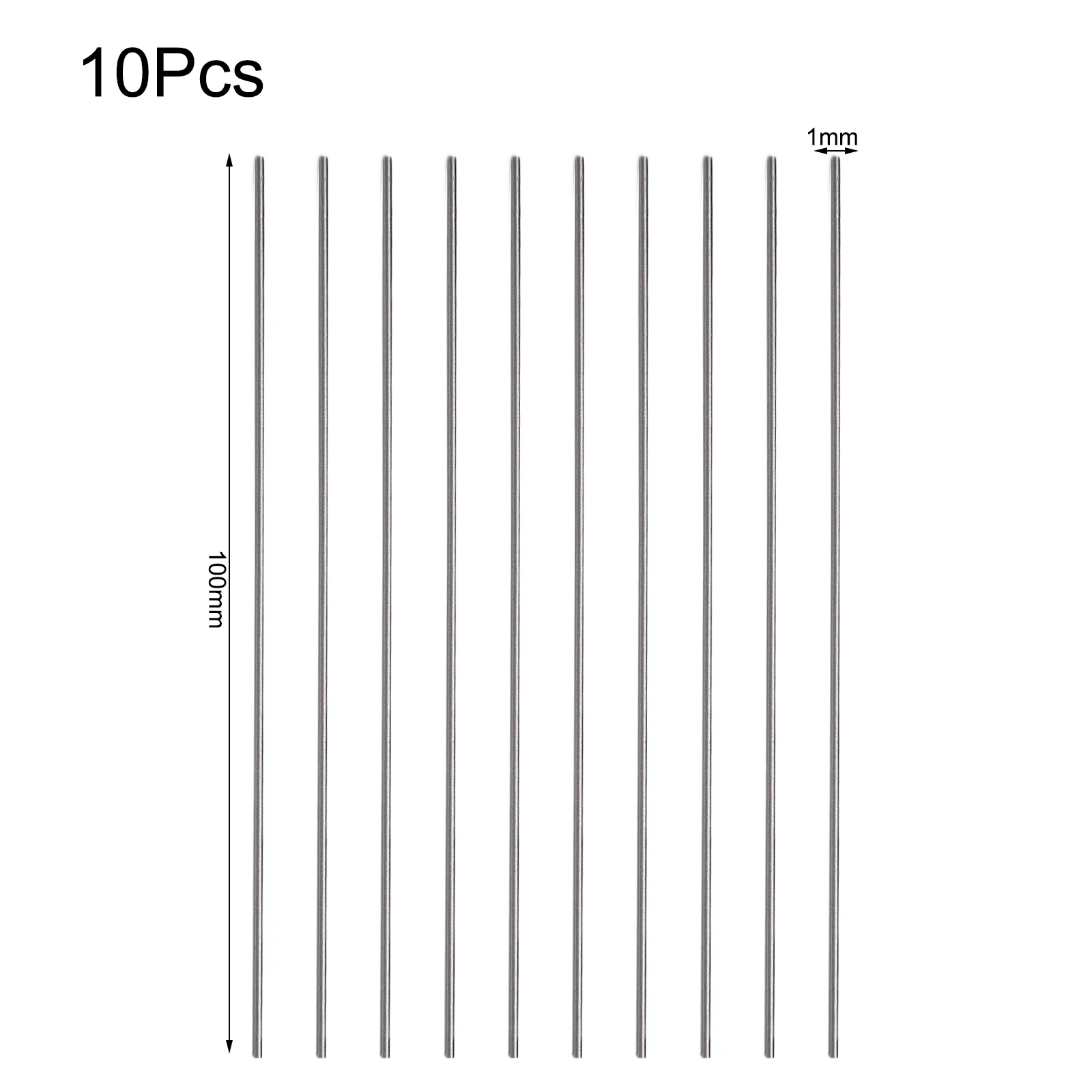 10Pcs Straight Shank Metric 100mm Carbide Rod Lathe Tool Steel Rod Round Bar High Hardness Milling Cutters 1/1.5/2/2.5/3/3.5/4mm