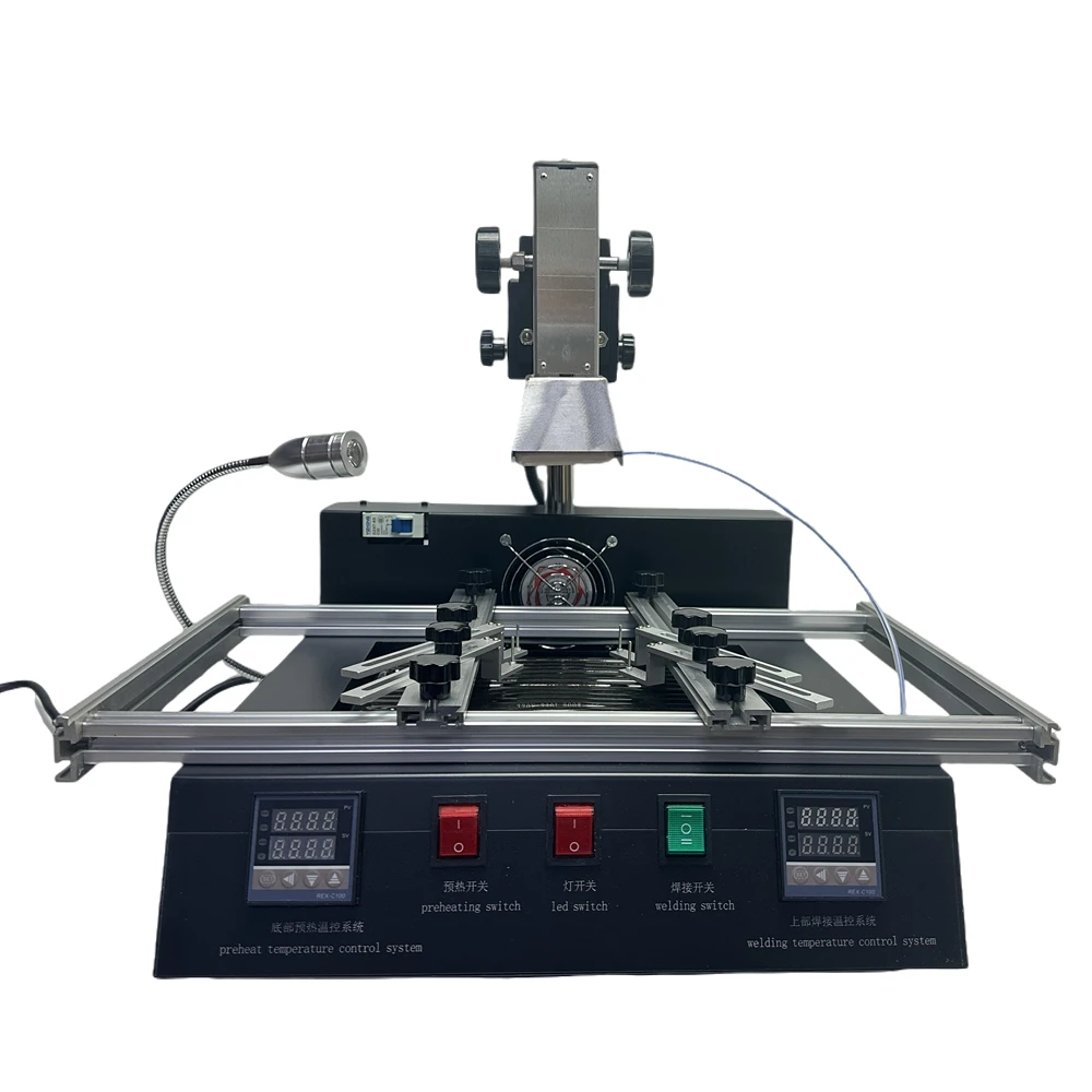 Hot Air BGA Rework Station Infrared Type 220V 2 Temperature Zones SMD Soldering Station 1850W Motherboard Repair Reballing Tools