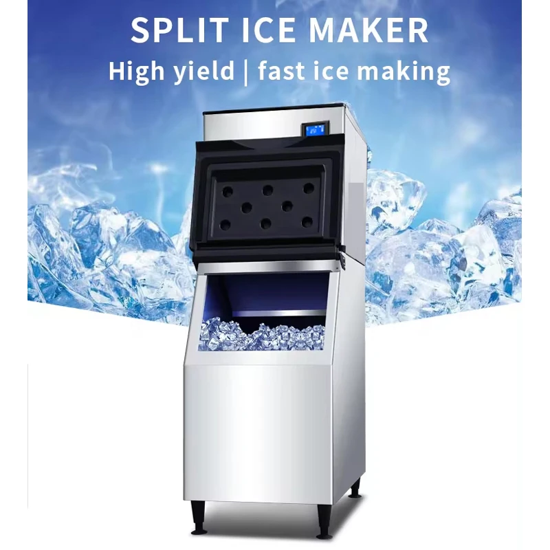 PBOBP Under counter Ice Maker Machine Commercial,Built in Ice Cubes Large-Capacity,Freestanding Counter top Crushed Ice Machine