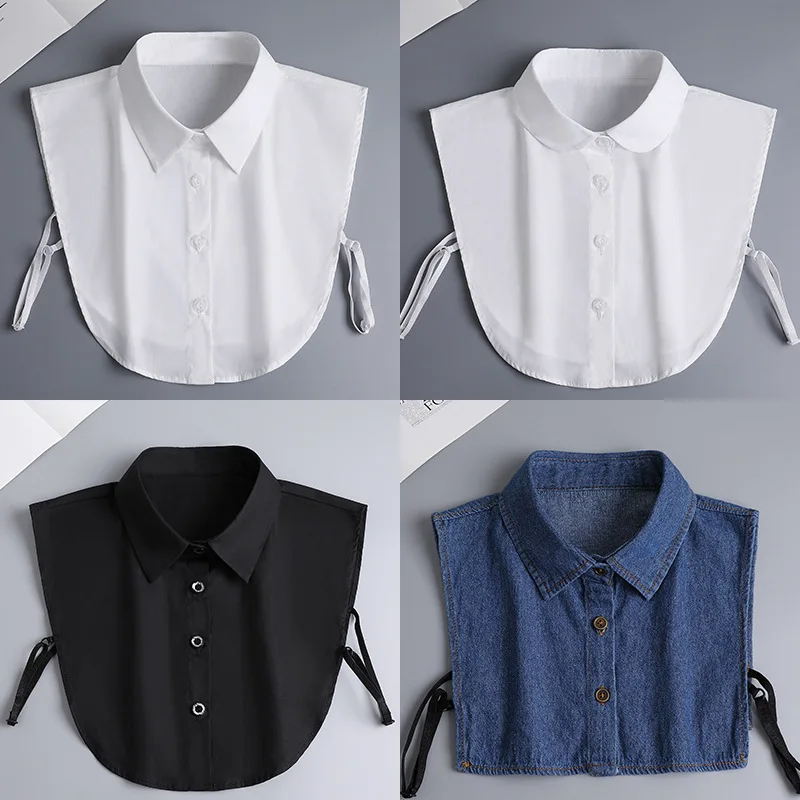 Fake Versatile Pointed Round Neck Autumn Winter Simple Shirt Sweater Decorative For Warmth And Cold Resistance