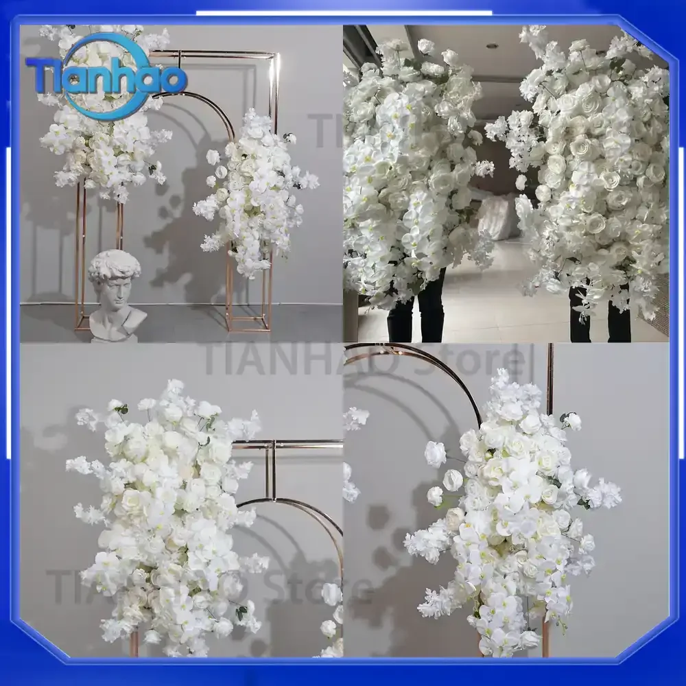 Floral Arch Horn Rack for Wedding Background Wall Stage Arrangement Decoration with Simulated Flowers
