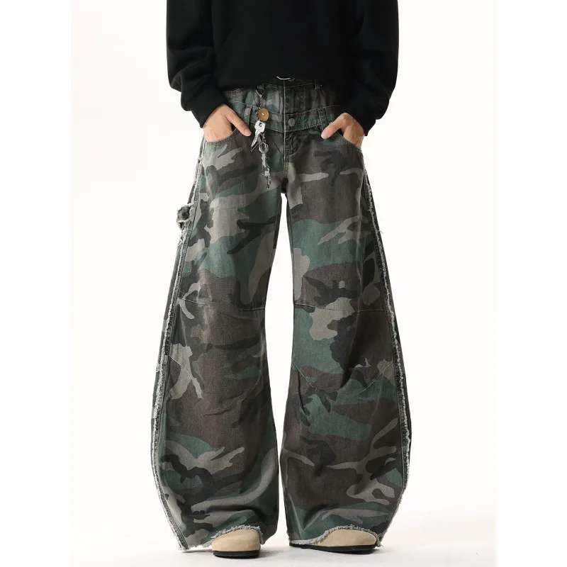 【Mirrordust】 Jeans mimetici di nuova moda Versatili semplici ed eleganti Pantaloni lunghi alla moda in stile giapponese per uomo e donna